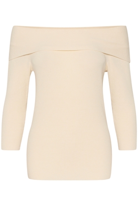 Soaked In Luxury Bluse - SLIndianna Offshoulder Pullover, Pearled Ivory